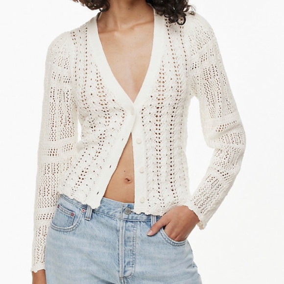 Wilfred Sweaters - Aritzia/Wilfred Crocheted Cardigan.